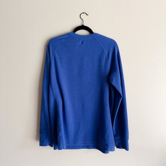 Duluth Trading Co Blue Longtail T Winter Waffle Henley Top Large Gorp Norm Core - Picture 5 of 6